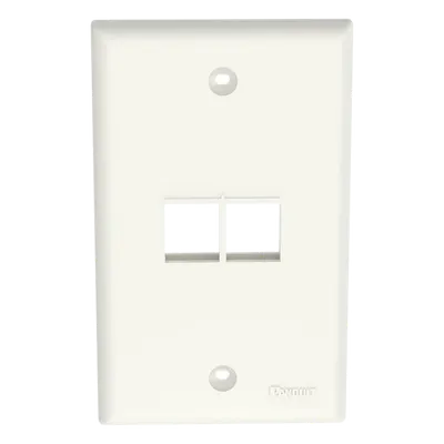 Placa de pared PANDUIT NK2FNIW vertical de 2 puertos Keystone