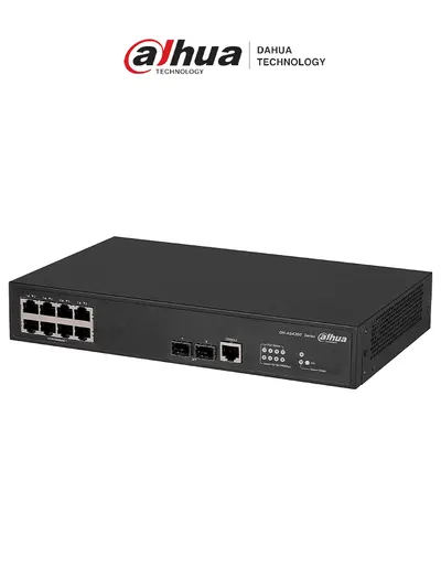 Switch Gigabit administrable DAHUA DH-AS4300-8GT2GF con 8 puertos y 2 ranuras SFP