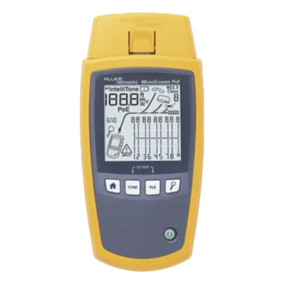 Verificador de Red PoE / 4 Modos Simultáneos / 802.3af/at/bt y UPOE / Pantalla LCD Retroiluminada / Mapa de Cableado Gráfico