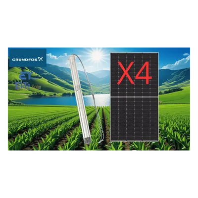 Kit De Bombeo Solar/ Bomba 1.4Kw / 4 Módulos Solares 610w (KIT-11SQF2-610W-B)