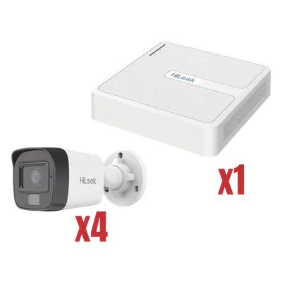 Kit de videovigilancia IP HiLook KIP2MP/4B con 4 cámaras de 4 MP
