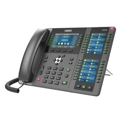 Teléfono IP FANVIL X-210 con 20 líneas SIP y triple pantalla a color
