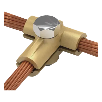 Conector Tipo T / Latón Alta Pureza / 50-70 mm² / 1/0-2/0 AWG / Derivaciones Eléctricas