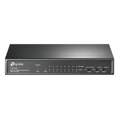 Switch PoE+ TP-Link TL-SF1009P de 9 puertos y alcance de 250 m