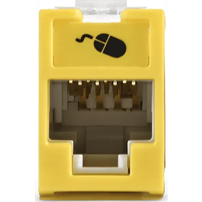 Jack de cobre SIEMON U6-H05NS Cat6 UTP amarillo, montaje híbrido