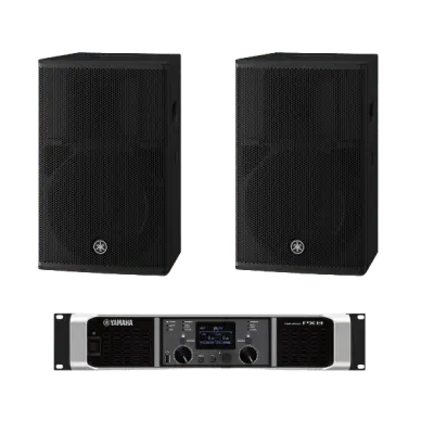 Kit de Refuerzo Sonoro / 2 Bocinas Pasivas 2 Vías 12" / Amplificador Clase D 2x1050W @ 4Ω / DSP Integrado / Bass-Reflex 54 Hz - 20 kHz