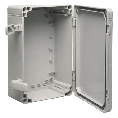 Gabinete Industrial Tipo 4X / 600 x 400 x 180 mm (23.62 x 15.75 x 7.09 in) / ABS / IP66 / Tapa Opaca con Tornillos / Rieles Internos Ajustables / RAL 7035