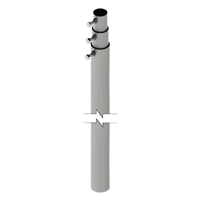 Mástil Telescópico / 9 m (29.5 ft) / 3 Secciones / Carga 6 kg / Antenas hasta 25 cm / Galvanizado Calibre 20