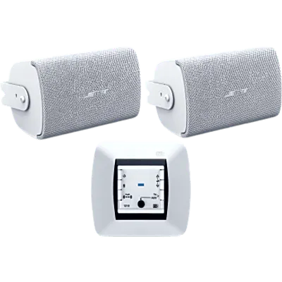 Kit de Audio / Mando Bluetooth / Bocinas de Superficie / 2+2W RMS / IP55 / Color Blanco