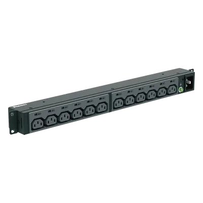 PDU Básico para Rack / 13 Contactos IEC C13 / 20 A / 220 Vca / Instalación Horizontal 1U / Cable 3 m (9.8 ft)