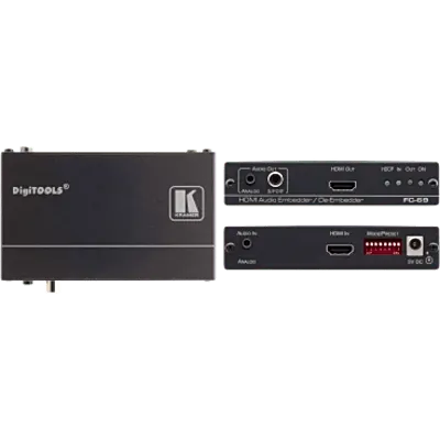 Embebedor | Desembebedor de Audio HDMI 4K@60Hz (4:2:0) | 8.91Gbps | ARC | S/PDIF | Kramer Equalization & re-Klocking | DIP-Switch