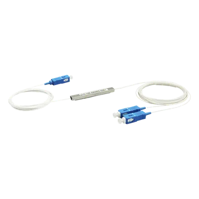 Divisor óptico PLC TEMPO TM-PLC-1X2UPC para redes PON, 1x2