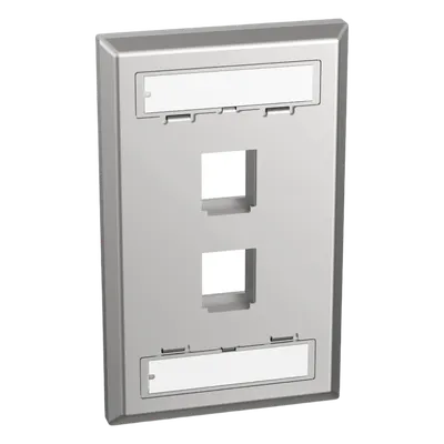 Placa de pared PANDUIT NKF2S, vertical, plana y de 2 puertos