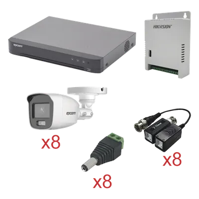 Kit de videovigilancia EPCOM KEVTX8T8BG/A con 8 cámaras y audio