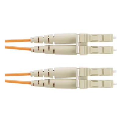 Jumper de Fibra Optica Multimodo 62.5/125 OM1, LC-LC Duplex, OFNR (Riser), Color Naranja, 2 Metros