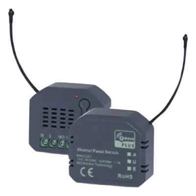 Micromódulo On/Off Shutter / Z-Wave 700 908.4 MHz / AC 85-260V / 1.7A / 44×38×17 mm / 1.73×1.50×0.67 in