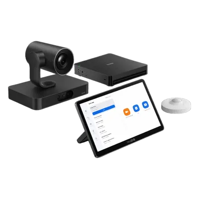 Sistema de Videoconferencia / Zoom Rooms / Cámara Dual 4K / 4 Lentes / Zoom Óptico 20x / Panel Táctil 11.6" / Procesador Intel Ultra5 con NPU / IA Avanzada