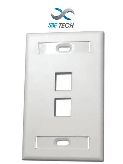 Placa de pared SBE TECH SBE-2517-2P-WT de 2 puertos blanca