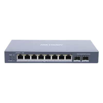 Switch PoE+ Hikvision DS-3E1510P-SI con 8 puertos Gigabit
