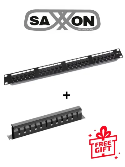 Kit SAXXON P197-24N5+CO-24P: patch panel Cat5e y organizador