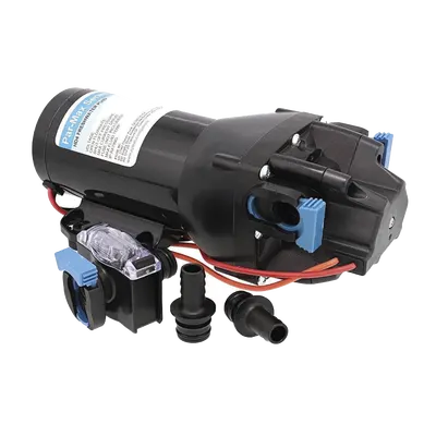 Bomba de presión / Autocebante 1,5 m (4,9 ft) / 24 Vca / 60 PSI (4,1 bar) / 15 LPM (4 GPM) / Diafragmas múltiples / Aluminio fundido HD