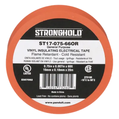 Cinta aislante eléctrica PANDUIT ST17-075-66OR de PVC, naranja, 600 V