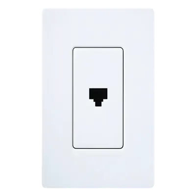 Jack telefónico Lutron CAPJWH RJ11 de 6 conductores para pared