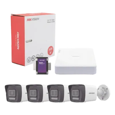 Kit de videovigilancia IP Hikvision KIT4MP/4B/1TB con 4 cámaras de 4 MP