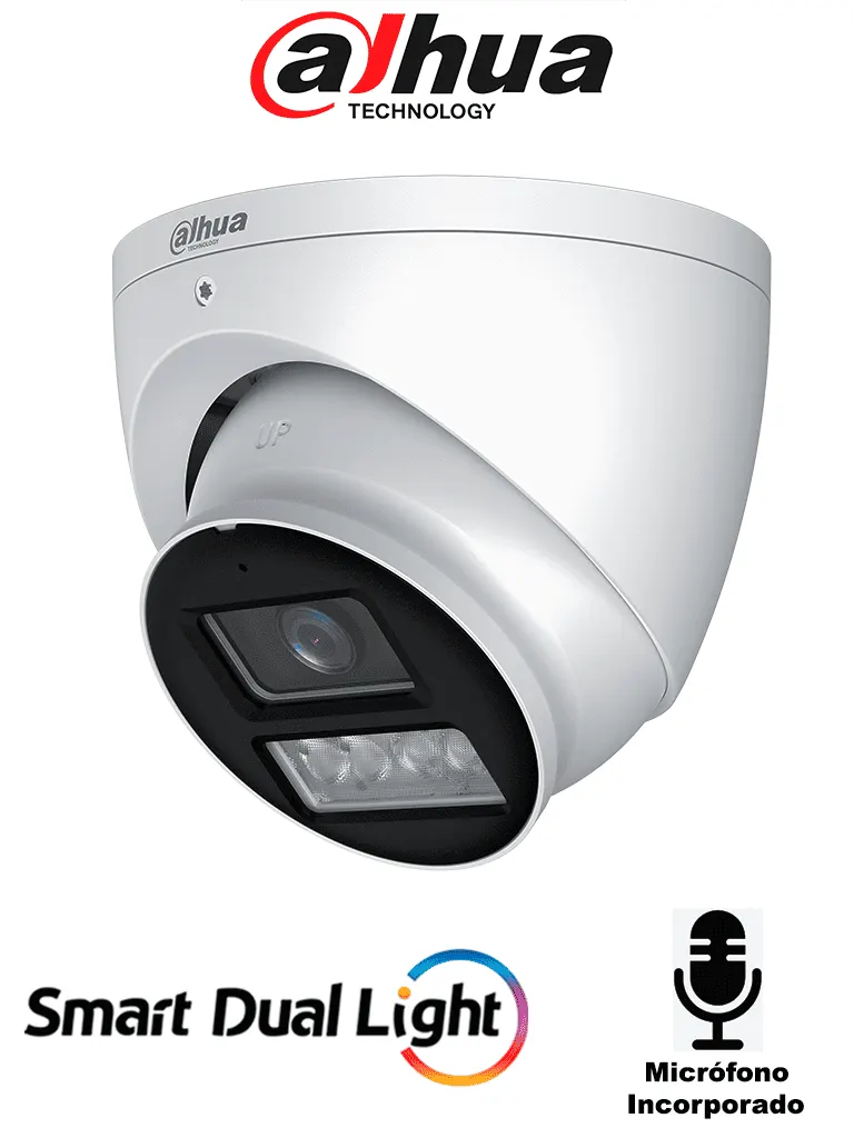 Cámara domo Dahua DH-HAC-HDW1239TN-IL-A de 2 MP con Smart Dual Light