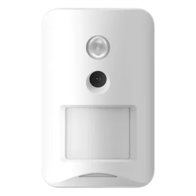 Detector PIR inalámbrico Hikvision DS-PD201PC10-WB con cámara