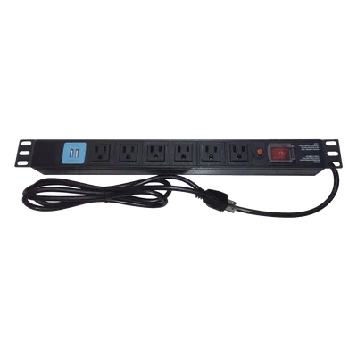 PDU para rack THORSMAN THTCM6CUSB de 6 contactos y 2 puertos USB