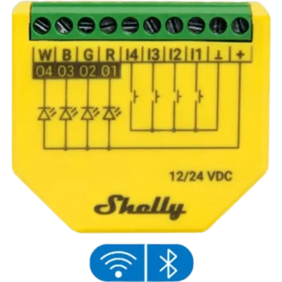 Controlador LED Shelly Plus RGBW PM con Wi-Fi y medición de consumo