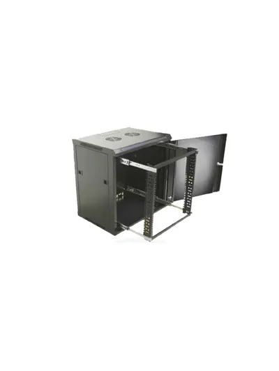 SBE TECH SBE-GPAR10UR - Gabinete de pared de 10 UR / Deslizable / Puerta delantera de cristal templado / Con cerradura / Alto 630, Ancho 600, Profundo 450