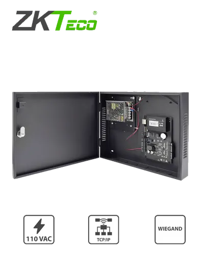 ZKTECO C3100PackageB - Control de Acceso Profesional para 1 Puerta / Gabinete y Fuente / Sin Biometría / Fácil Administración con Software ZKAccess 3.5