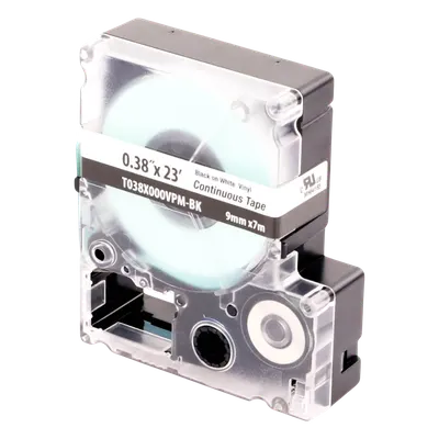 Cinta de etiquetas PANDUIT T038X000VPM-BK de vinilo, 9 mm