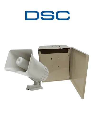 Sirena exterior DSC SD30W de 30 W con gabinete metálico