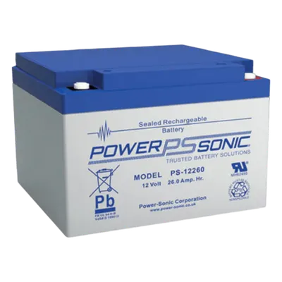 Batería de respaldo Power Sonic PS-12260-M5 AGM de 12V y 26Ah