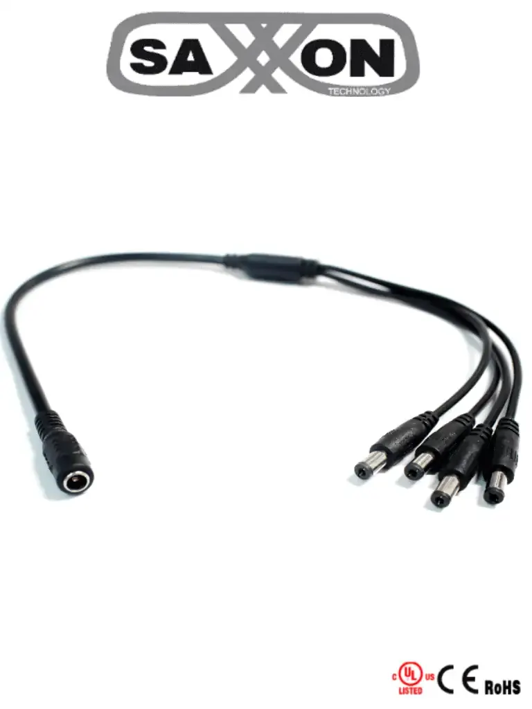 SAXXON SXF54 - Divisor de energía / Tipo pulpo / 1 Conector hembra / 4 Conectores macho / Cable de cobre /