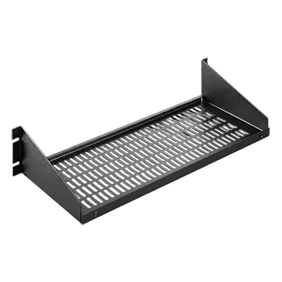 Charola para Rack 19" / Capacidad 34 kg / Base Ventilada / 2 UR / 482x381x95 mm / 15.8x12.5x3.7 in