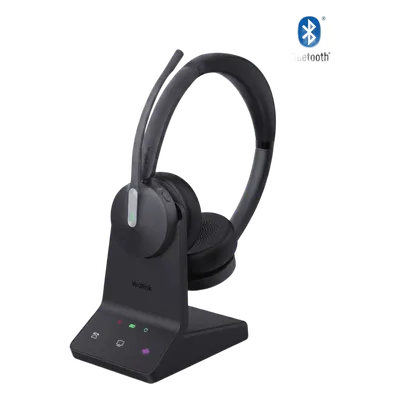 Auriculares Inalámbricos UC / DECT y Bluetooth 5.2 Simultáneos / Triple Conexión / 32 Horas de Conversación / Cancelación de Ruido con 3 Micrófonos