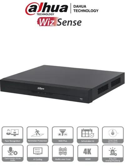 DVR Dahua XVR5232AN-4KL-I3 de 32 canales con IA y video 4K