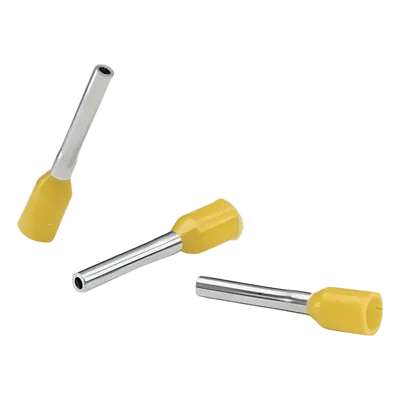 Férula Aislada / 18 AWG / 12 mm Largo / DIN Color Amarillo / 500 Piezas