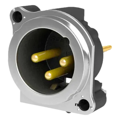 Conector XLR macho SEETRONIC SCADM3-V para montaje vertical en PCB