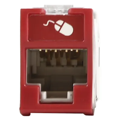 Jack de red SIEMON U6-H03NS Cat6 UTP rojo de montaje híbrido