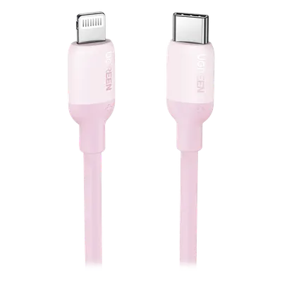 Cable USB-C a Lightning / Certificado MFi / 1 m (3.3 ft) / Carga Rápida PD 20W / Sincronización 480 Mbps / Silicona y TPE / Rosa