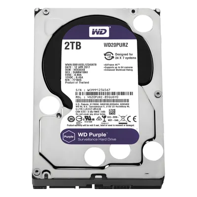 Disco Duro PURPLE de 2TB / 3 AÑOS DE GARANTÍA / Para Videovigilancia