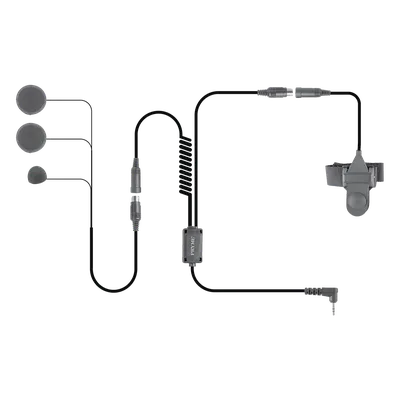 Micrófono para casco cerrado / Conector 2 pines / Compatible con 17 modelos ICOM / Resistente a condiciones extremas