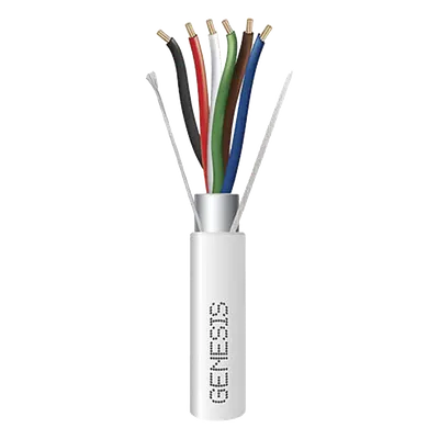 Cable para alarma GENESIS 3216-1012, blindado y plenum, 6 conductores