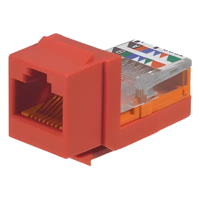Jack Keystone PANDUIT NK5E88MRDY Cat 5e UTP en color rojo