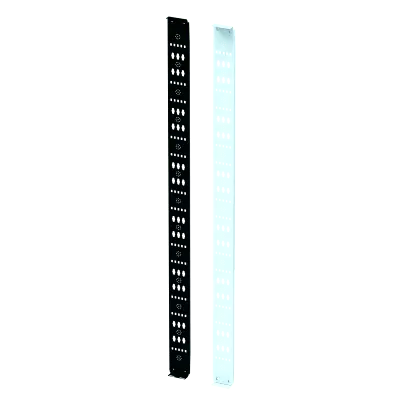 Organizador Vertical para Amarre de Cables / Acero Dulce / 2068 x 122 x 19 mm (81.4 x 4.8 x 0.75 in) / Negro Intenso RAL 9005 / Montaje sin Herramientas / Compatible con Accesorios de Gestión